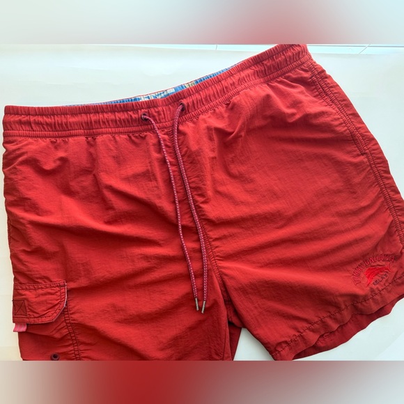 Tommy Bahama Relax Red Cargo Swim Trunks - Picture 2 of 11